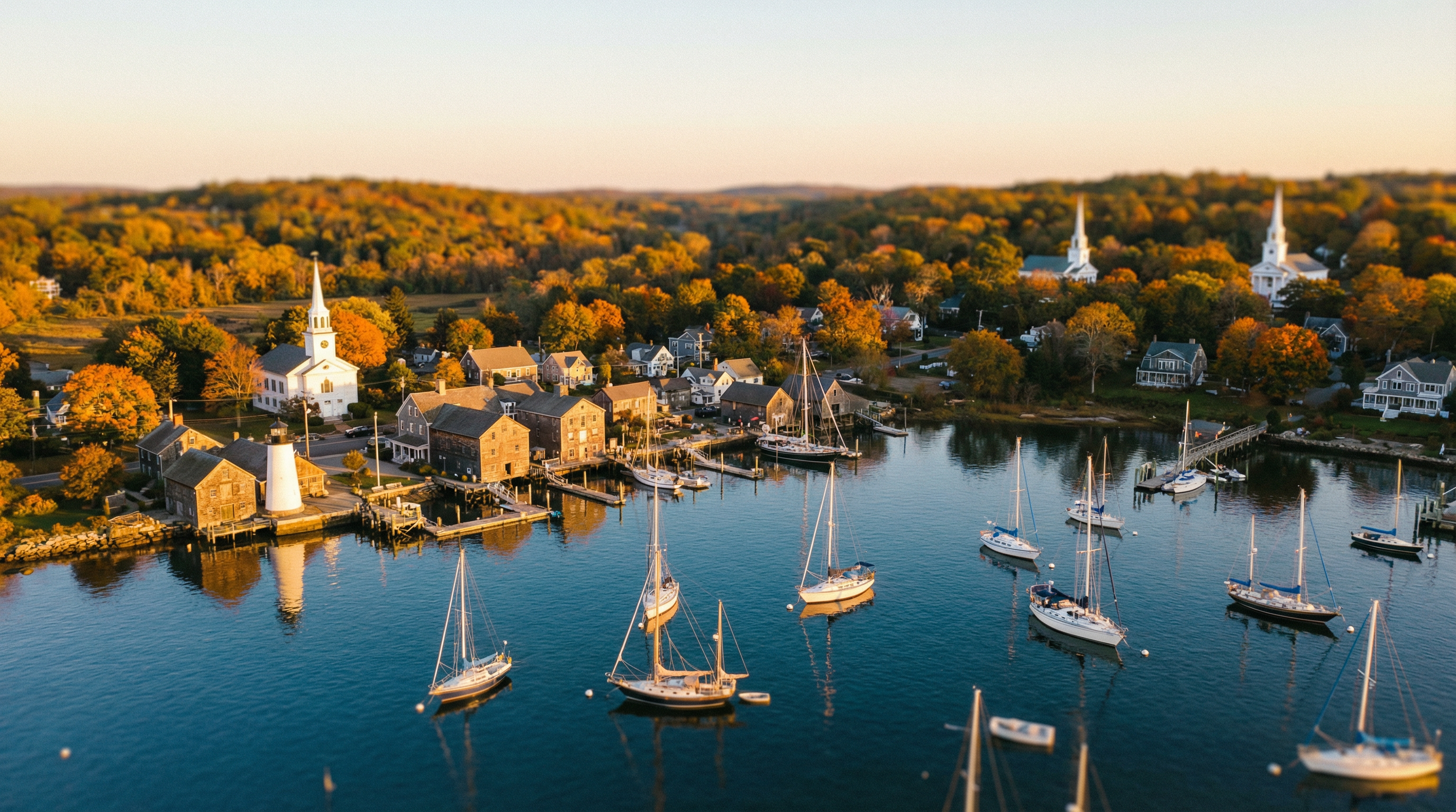 Norwalk Harbor at golden hour